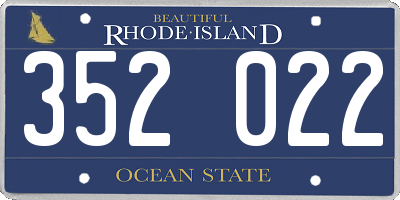 RI license plate 352022