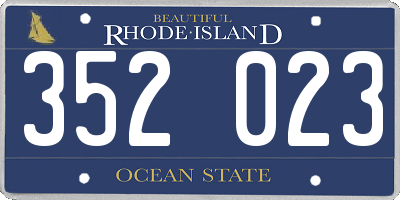 RI license plate 352023