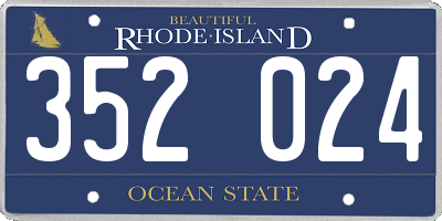RI license plate 352024