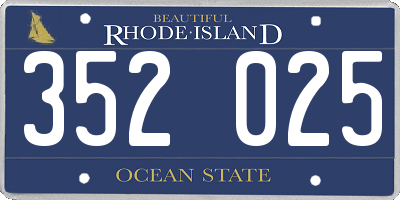 RI license plate 352025