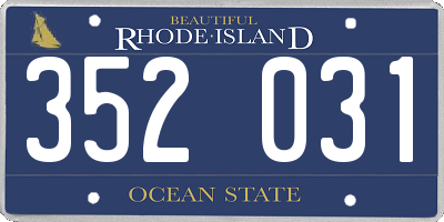 RI license plate 352031