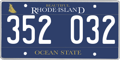 RI license plate 352032