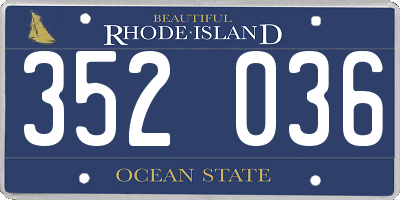 RI license plate 352036