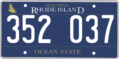 RI license plate 352037