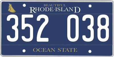 RI license plate 352038