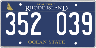 RI license plate 352039