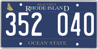RI license plate 352040