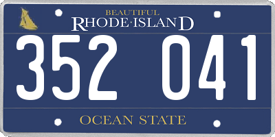 RI license plate 352041