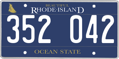 RI license plate 352042