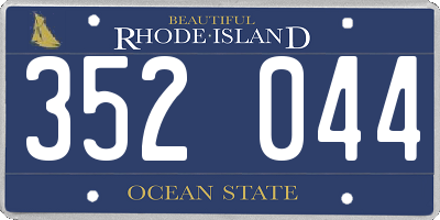 RI license plate 352044