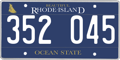 RI license plate 352045