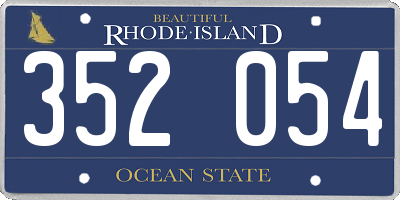 RI license plate 352054