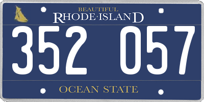 RI license plate 352057