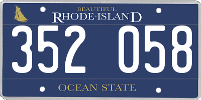 RI license plate 352058