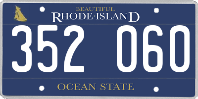 RI license plate 352060