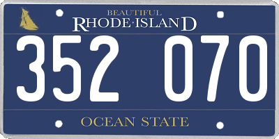 RI license plate 352070