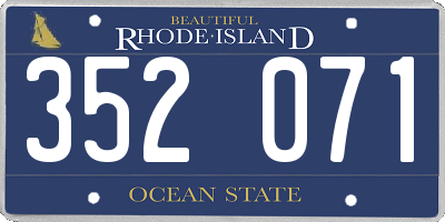 RI license plate 352071