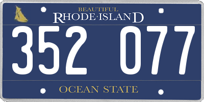 RI license plate 352077