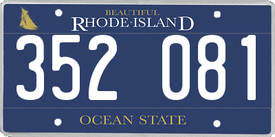 RI license plate 352081