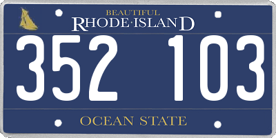 RI license plate 352103