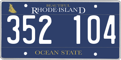 RI license plate 352104