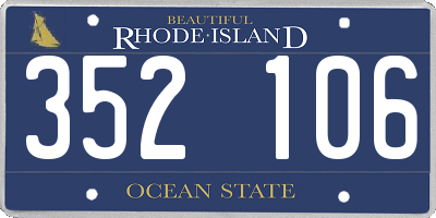 RI license plate 352106