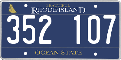 RI license plate 352107