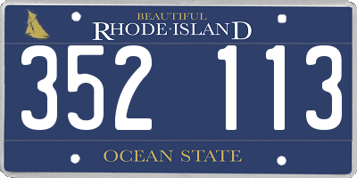 RI license plate 352113