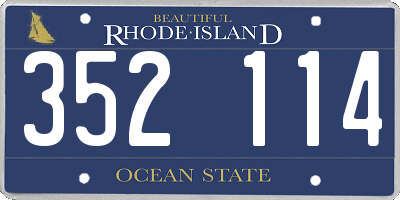 RI license plate 352114