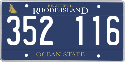 RI license plate 352116