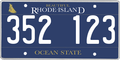 RI license plate 352123