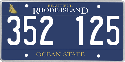 RI license plate 352125