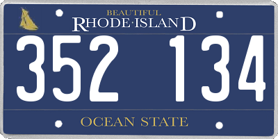RI license plate 352134