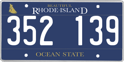 RI license plate 352139