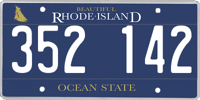 RI license plate 352142