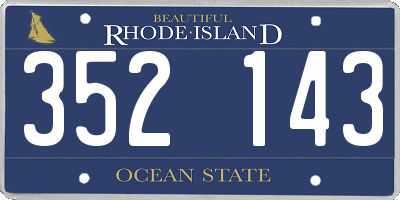 RI license plate 352143