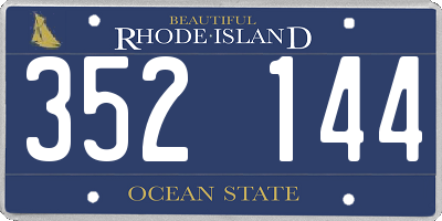 RI license plate 352144
