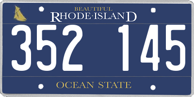 RI license plate 352145