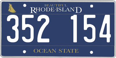 RI license plate 352154