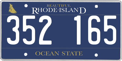 RI license plate 352165