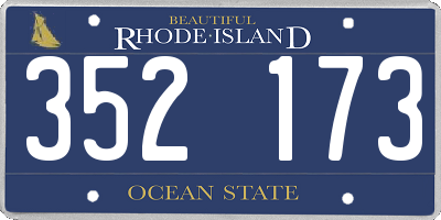 RI license plate 352173