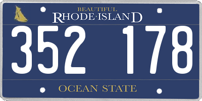 RI license plate 352178