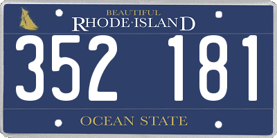 RI license plate 352181