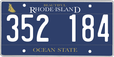 RI license plate 352184