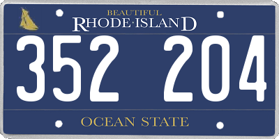 RI license plate 352204