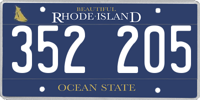 RI license plate 352205