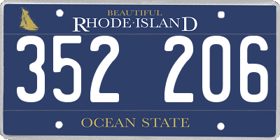 RI license plate 352206