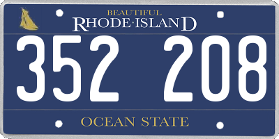 RI license plate 352208