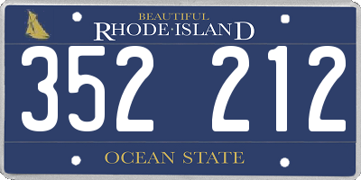 RI license plate 352212
