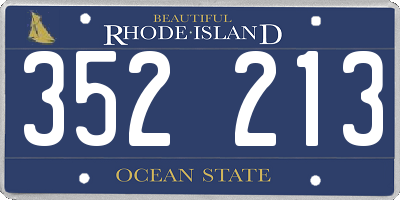 RI license plate 352213